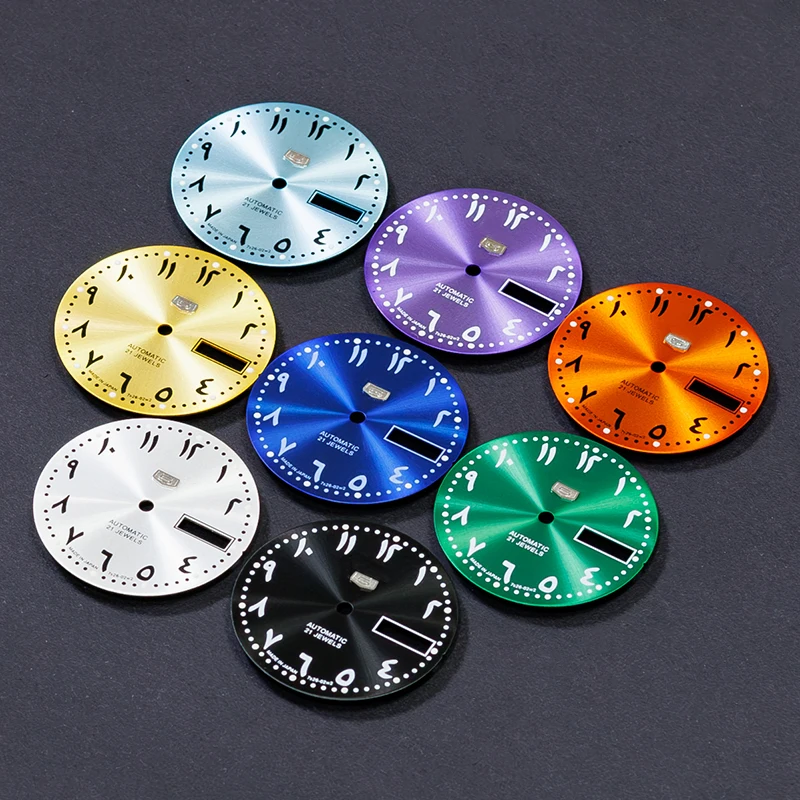 

NH35 Dial Arabic digital modified mechanical watch Middle East Green glow-in-the-dark 28.5mm 28.5mm literal watch accessories