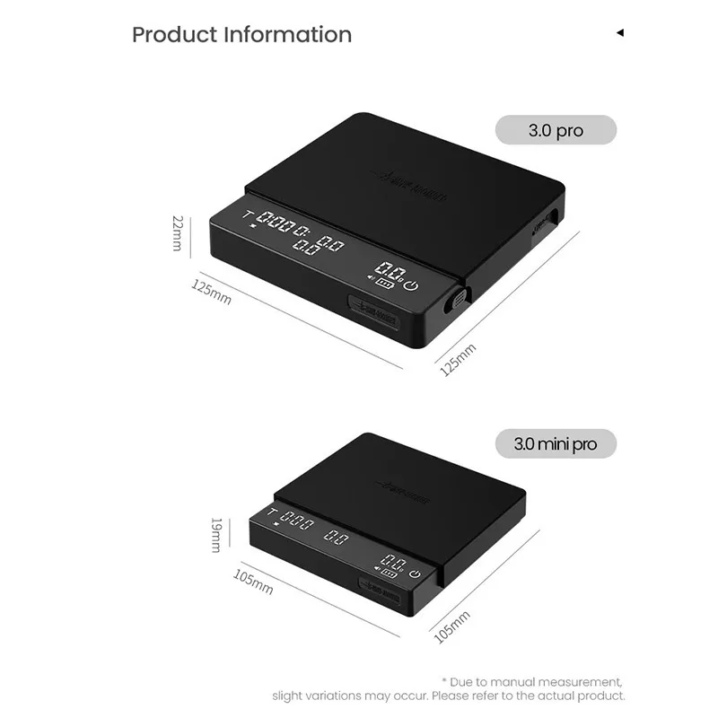 MHW-3B High Precision 0.1g Smart Brewing Scale Cube Coffee Scale 3.0 Digital Espresso Scale Timer Rechargeable Barista Tool - view 6