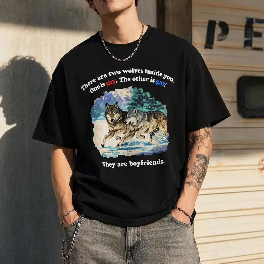 LGBTQ Support T-Shirt, There Are Two Wolves Inside You. One Is Gay. The Other Is Gay. Shirt,  Social Justice Appare