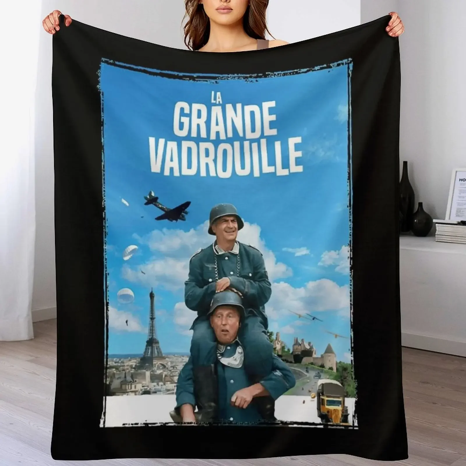 Music Vintage Retro La Grande Vadrouille Vintage Photograp Vintage Throw Blanket sofa bed Flannel Blankets