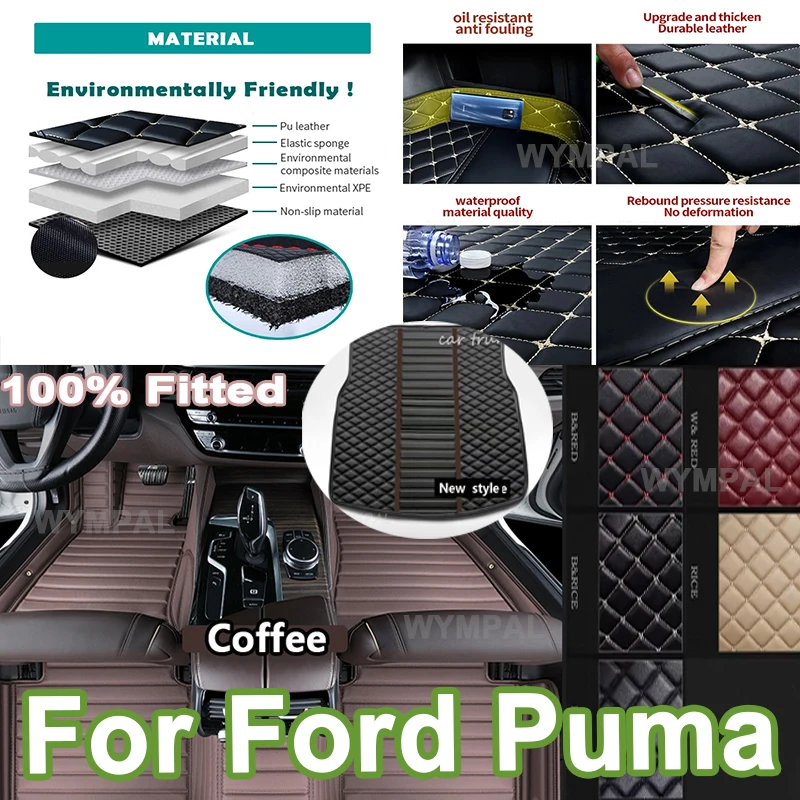 

Luxury Waterproof Car Floor Mats For Ford Puma 2020~2022 Anti-dirt Pads Floor Mat Para Auto Reduces Friction Car Accesories set