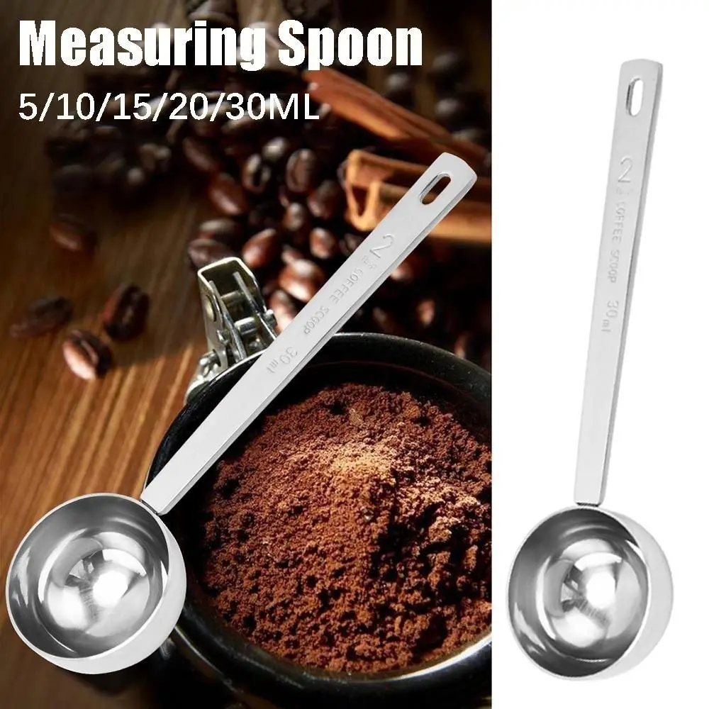 Durable Stainless Steel Measuring Spoon 5/10/15/20/30ML Thicken Powder Spoon Blending Mixing Spoon Coffee