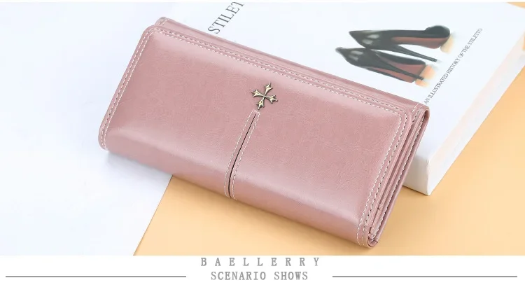 Baellerry Neue Damen-Langbörse mit Namengravur, Kartenclip, Hoher Kapazität, Fotohalter, Luxusmarken-Geldbörse für Mädchen – Detail 19