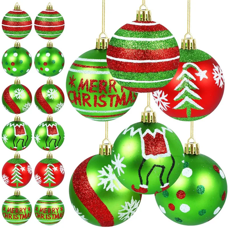 

12pcs 6cm Elf Christmas Balls Plastic Christmas Tree Pendant Merry Christmas Decor for Home Xmas Gifts Navidad 2025 New Year