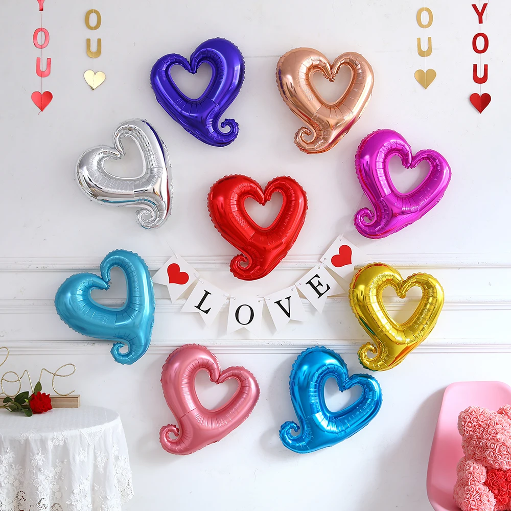 

5/10pcs 18inch Hollow Heart Shape Foil Balloon Red Love Heart Shape Helium Balloons Valentine's Day Wedding Birthday Party Decor