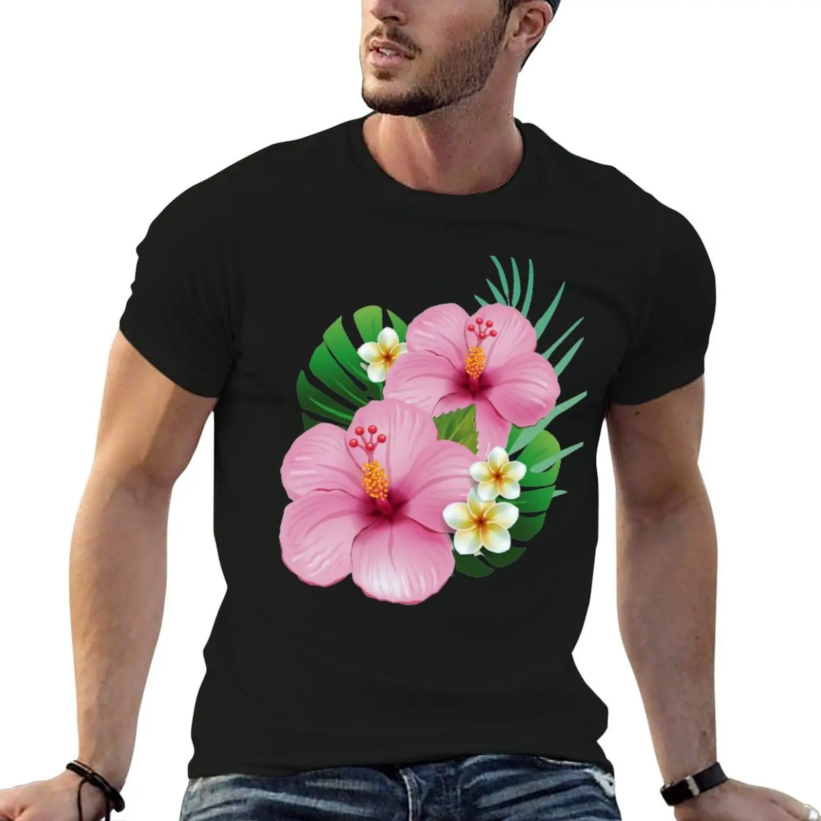 

Design of a pair of Hibiscus flowers T-Shirt t shirt custom print t shirt for man T-Shirt