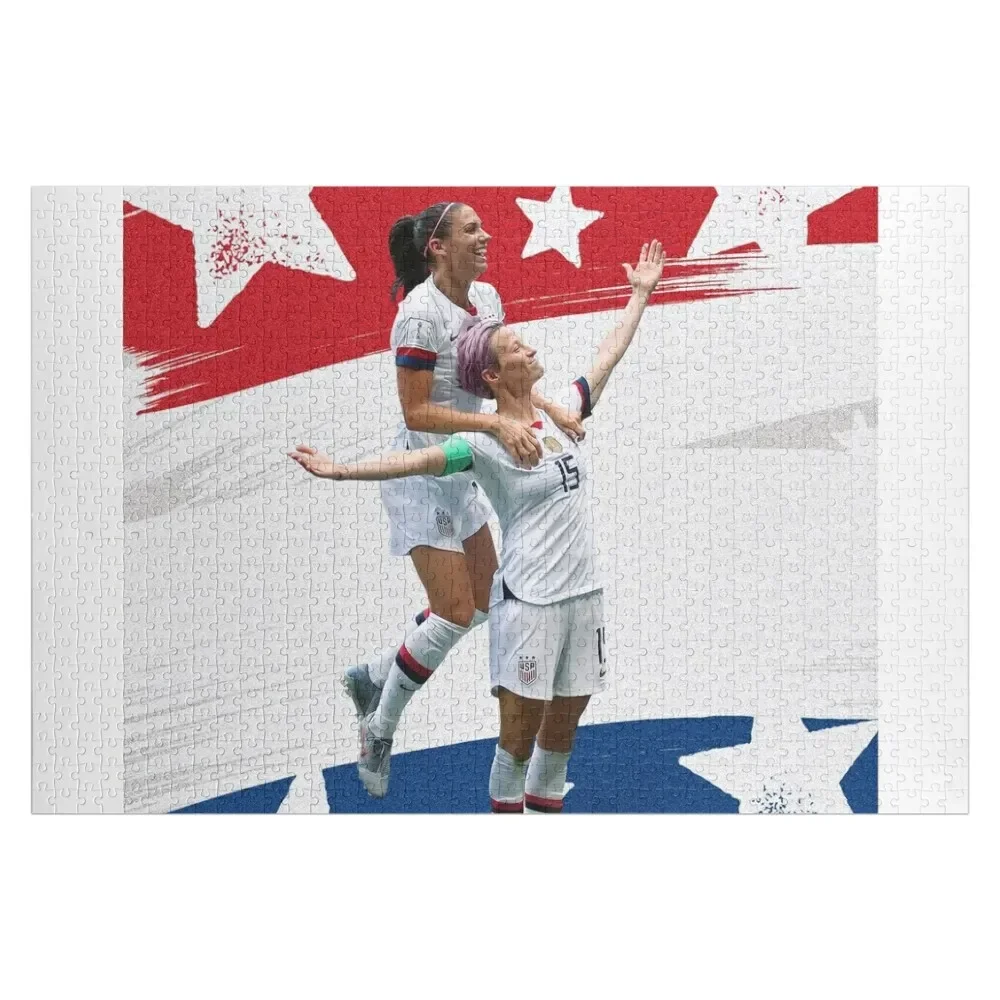 Carta da parati Morgan e Rapinoe Jigsaw Puzzle nome personalizzato giocattolo per bambini Puzzle regalo personalizzato in legno personalizzato