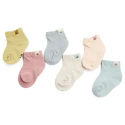 1 Pair Spring Autumn New Cotton Fashion Cute Unisex Baby Newborn Fresh Candy Color Baby Breathable and Comfortable Socks