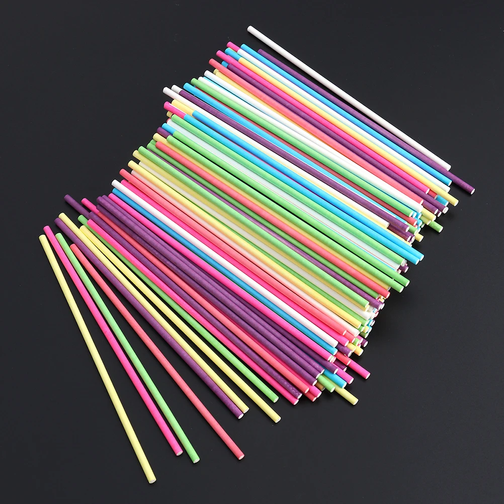 

6 Packs Colored Paper Sticks Craft Decor Candy Suckers Lollipop DIY Projects Chocolate Hard Cake Pops Excellent