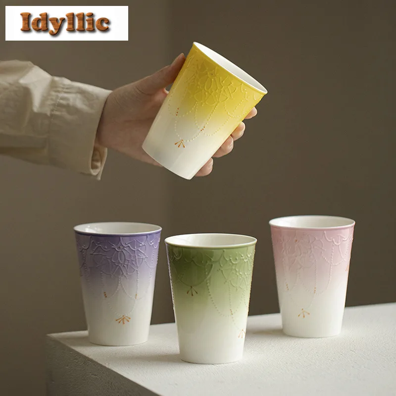 

330 мл Арта Фарфоровые шторы из бисера Кола Кружка Мастер Кружка Пузырьковая чайная чашка Кувшин для холодной и горячей воды Грелка для рук Чайные предметы Украшение Ремесло