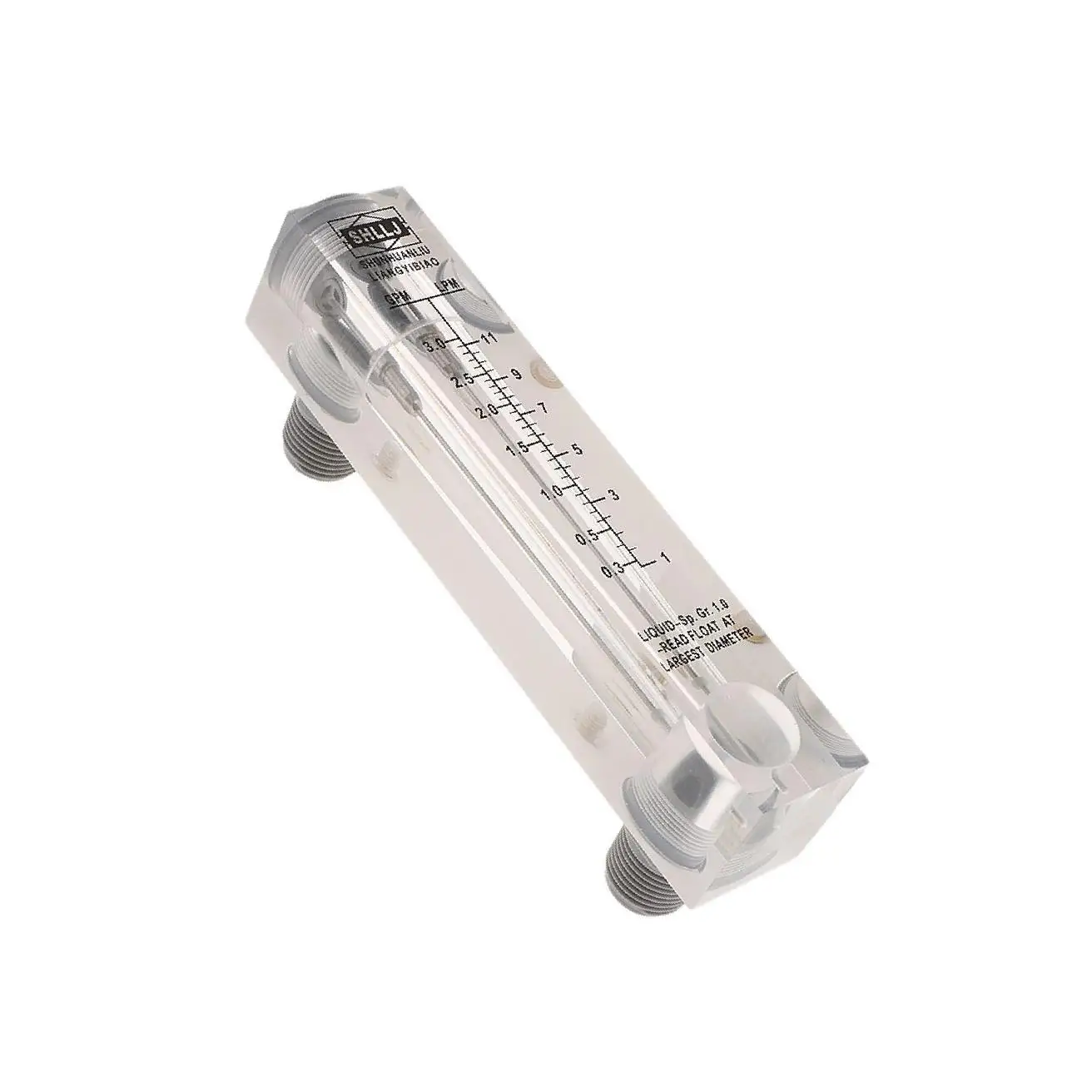 LZM-15 Panel Mount Type Acrylic Flowmeter Water Flow Meter 0.2-2GPM