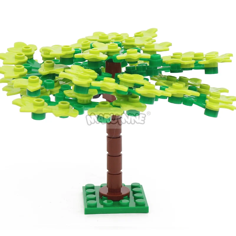 Marumine MOC Bricks Tree Set 76PCS Alley Avenue Road Plant Parts City Streew Garden Jungle Build Blocks Kit modello accessori