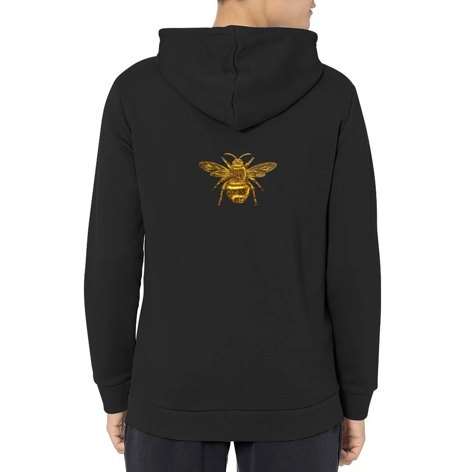

Gold Sparkling Queen Bee Hoodie hooded shirt japanese style male clothes mens clothes men's oversize hoodie