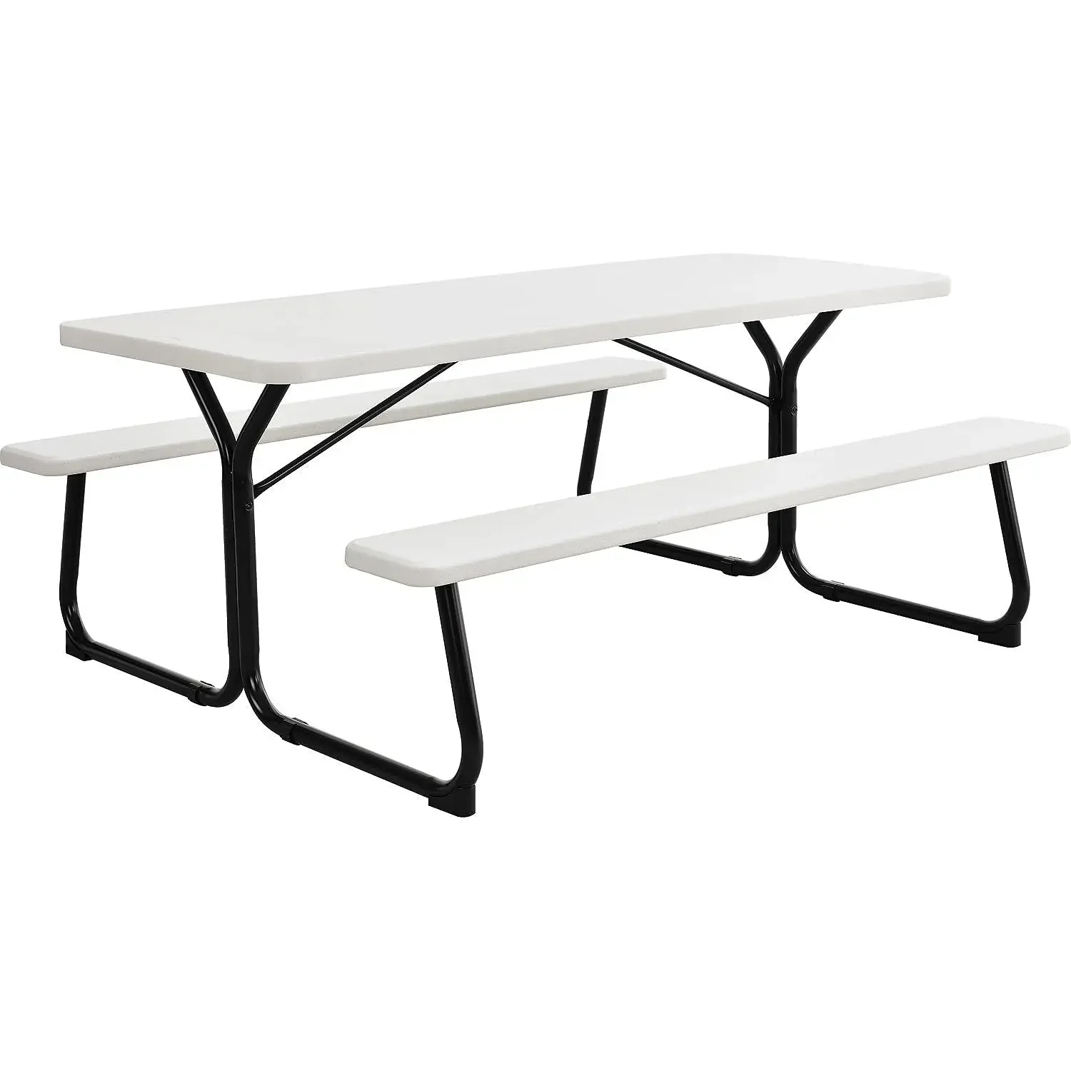 

6' Plastic Picnic Table, Blow Molded Plastic, 72" X 30" Outdoor Table Garden Furniture