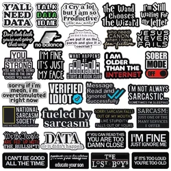 Creative Letters Brooch Y'ALL NEED DATA,I'M FINE,I AM OLDER THAN TNE INTERNET,SOBER MODE,MESSAGE READ Badges Punk Phrase Pins