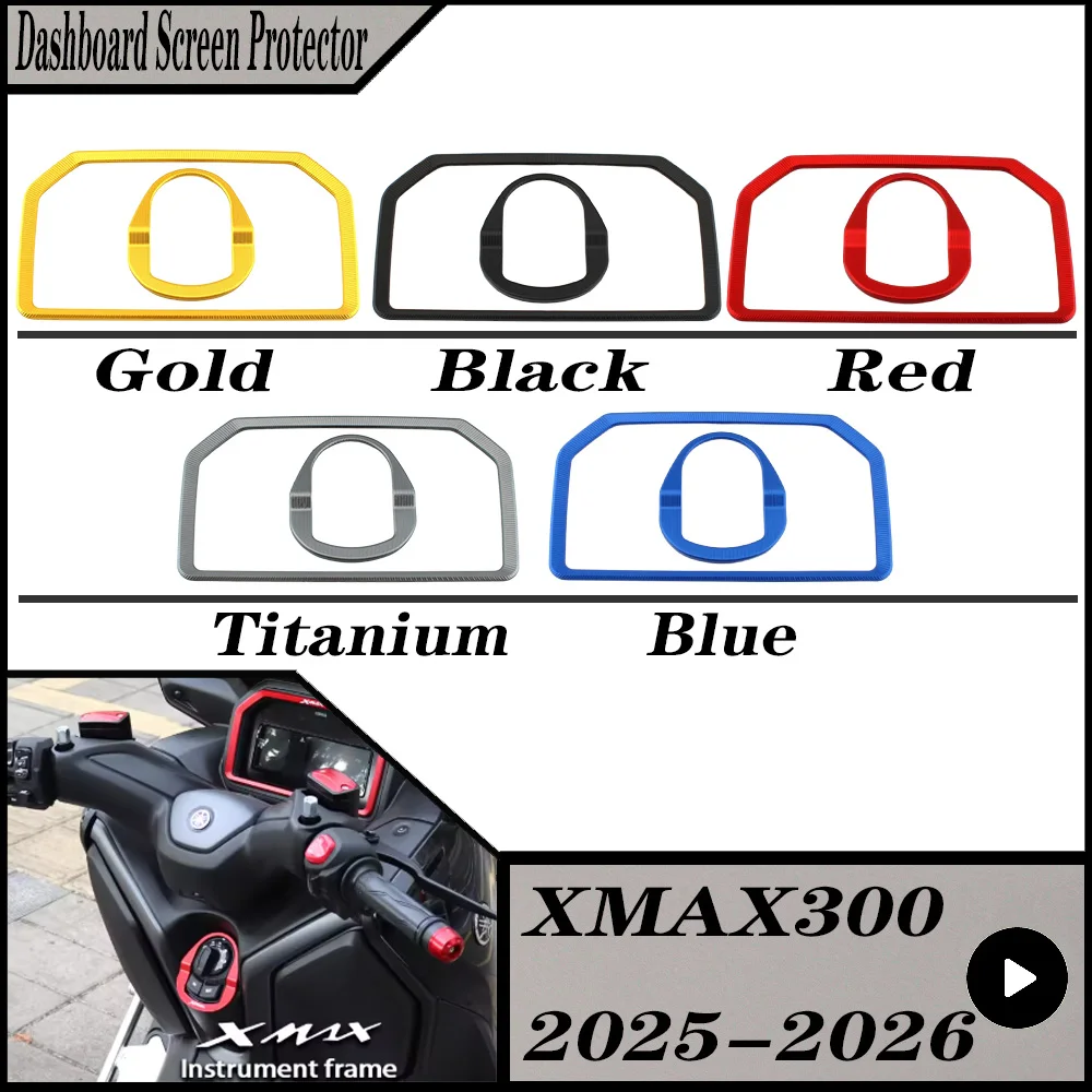 Para Yamaha XMAX300 XMAX 300 X-MAX300 X-MAX 300 2025-2026 Protetor de Tela do Painel da Moto Tampa de Bloqueio Acabamento em Alumínio Multifuncional