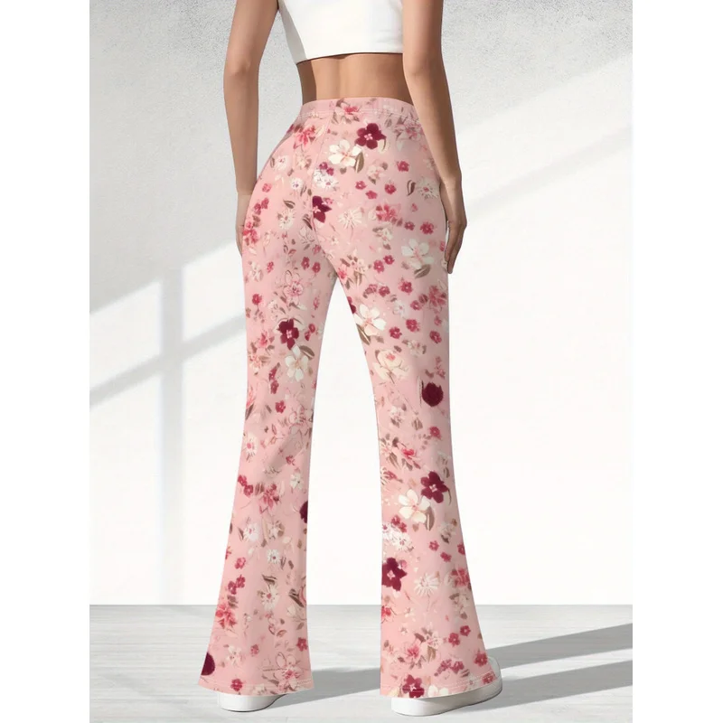 Floral-patterned printed flared pants, suitable for 7-16 year old teenagers for casual wear.