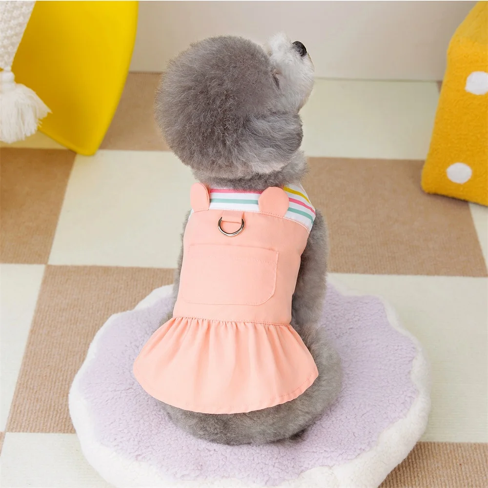 Spring Clothing for Small Dogs Summer Dog Dress Striped Puppy Princess Skirt Cute Dog Cat Dress Pet Dog Costume Apparel