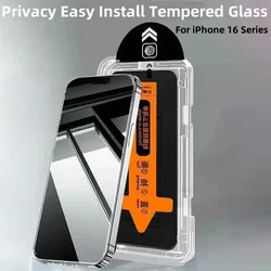 Privacy Tempered Glass For iPhone 16 15 Pro Max Mini Premium Easy Install Screen Protector for iPhone 16 Plus 16 Pro Max Glass