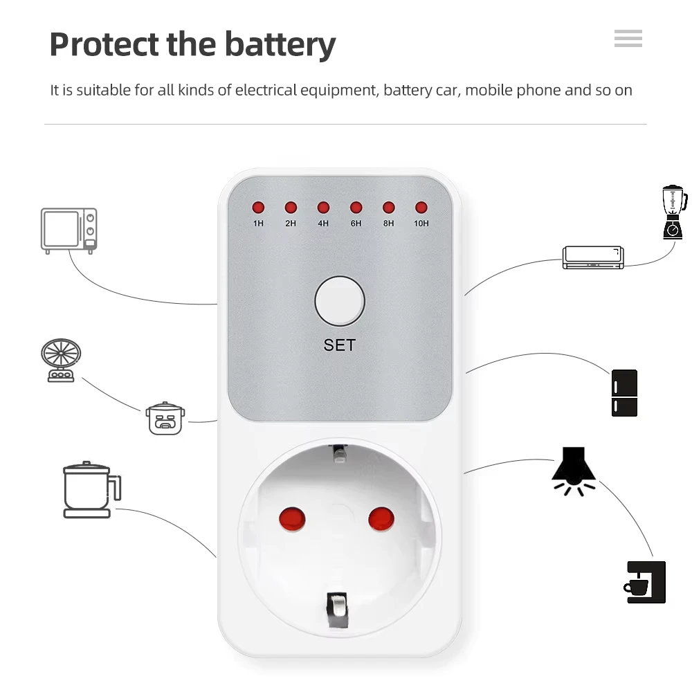 TM04 Countdown Timer Switch 1h-10h Countdown Socket Plug-in Time Setting Smart Time Control for Kitchen Electric Appliance