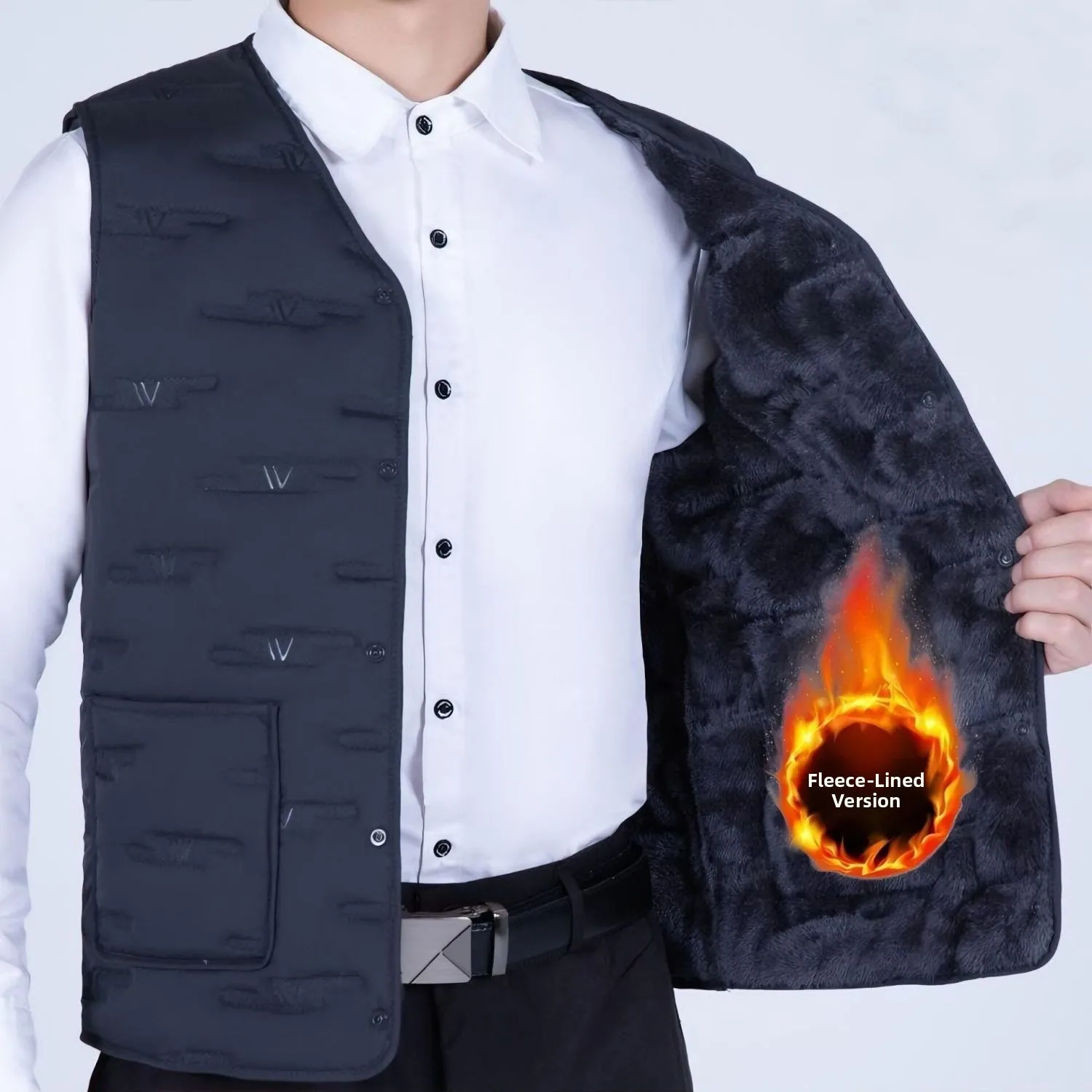 

Новый мужской жилет на подкладке, теплая осенне-зимняя верхняя одежда, свободная морозостойкая куртка 2025 года, зимняя повседневная одежда с v-образным вырезом и принтом