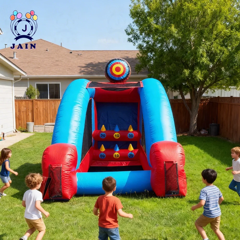 

Inflatable Ball Toss Challenge Game – Carnival-Style Fun for All Ages Axe Throw Bank a Ball Football Game Knock Down Baseball