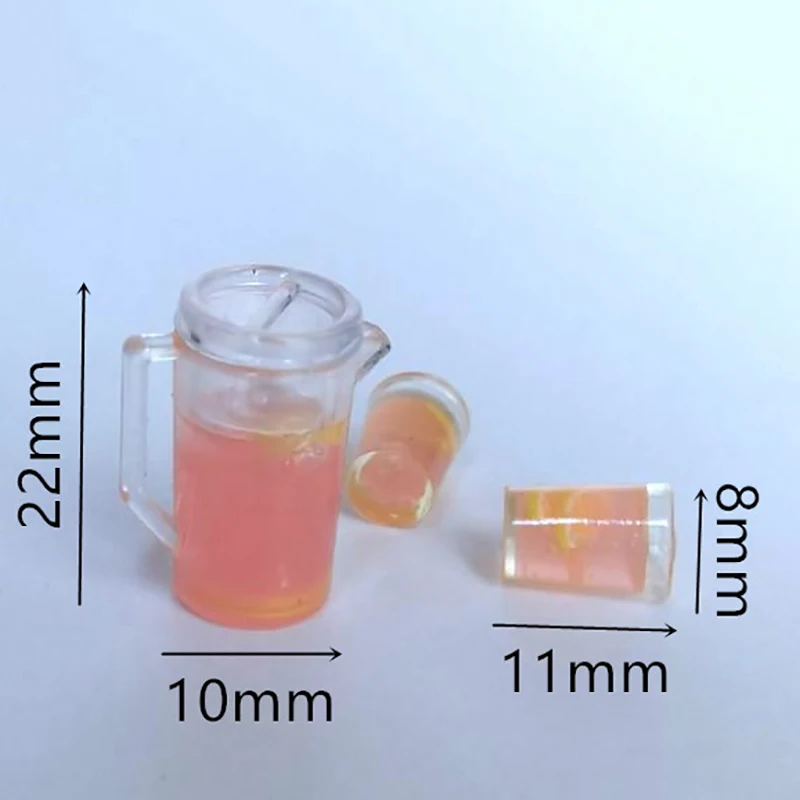 Modèle de maison de courses l'inventaire, bouilloire avec tasse, pot à lait, jus de fruits, ornement de jeu, maison de beurre, jouets décoratifs, échelle 1/12, 1 ensemble