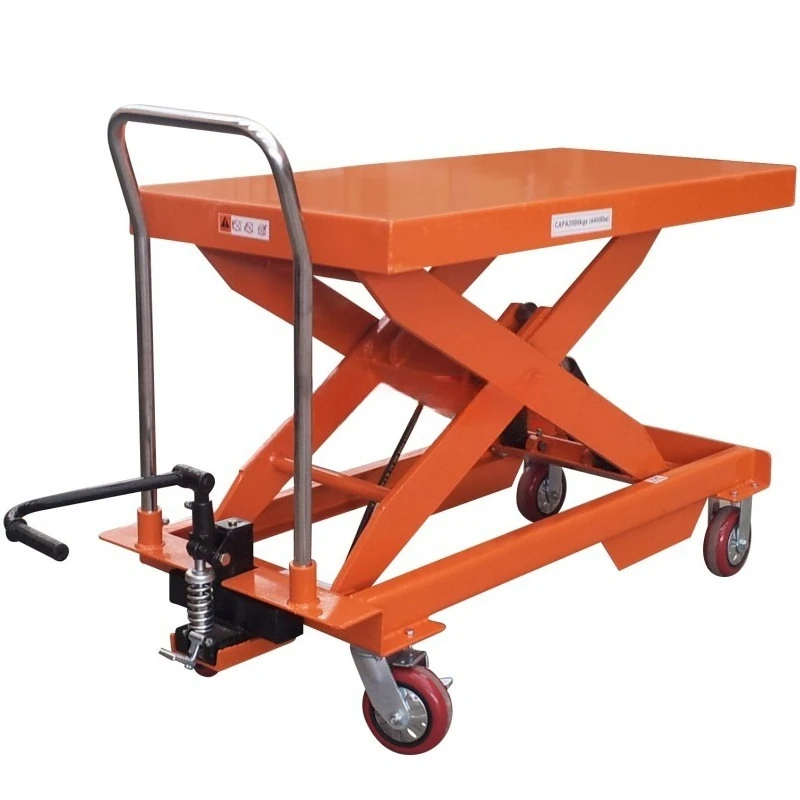 Adjustable Manual Hydraulic Lifting Scissor Platform 2 Ton Lifting 1 Meter Factory Promotion