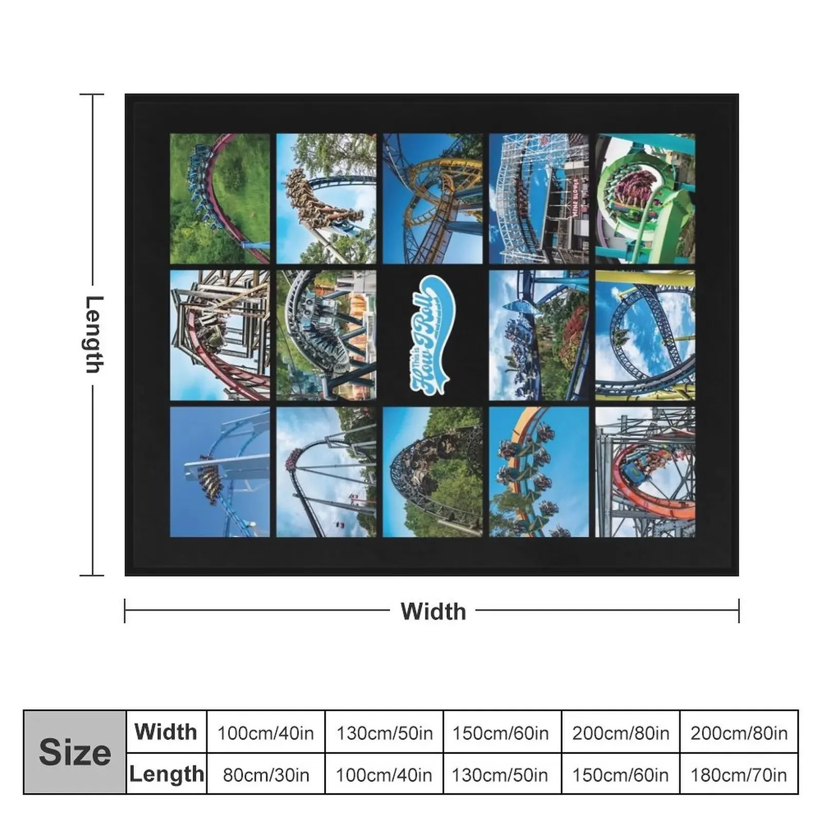 This is How I Roll Roller Coaster Collage Throw Blanket Travel Thermal Polar blankets ands Blankets