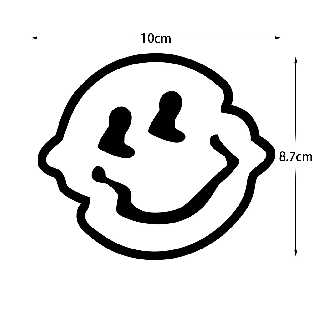 JDM Laser Rainbow Smiling Face Car Stickers Decor Electric Vehicle Motorcycle Scooter Car Body Triangle Window Windshield Decals