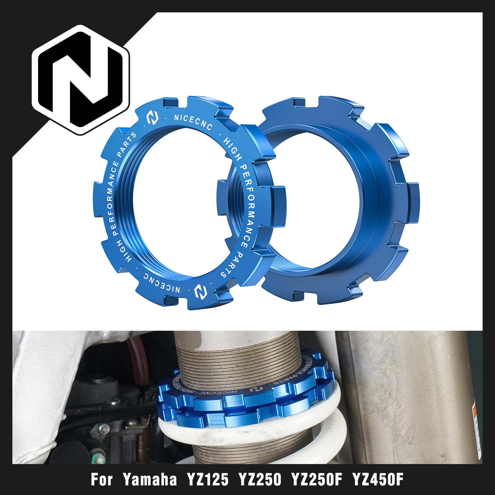 

NICECNC For Yamaha YZ125 YZ250 1990-2024 Rear Shock Spring Seat & Guide YZ250F YZ450F WR250F WR450F YZ125X YZ250X WR250 WR500Z
