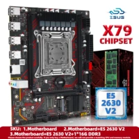 Juego de placa base ZSUS X79 con CPU Intel LGA2011 Xeon E5 2630 V2 DDR3 1*16GB ECC memoria RAM compatible con ranura M.2 NVME