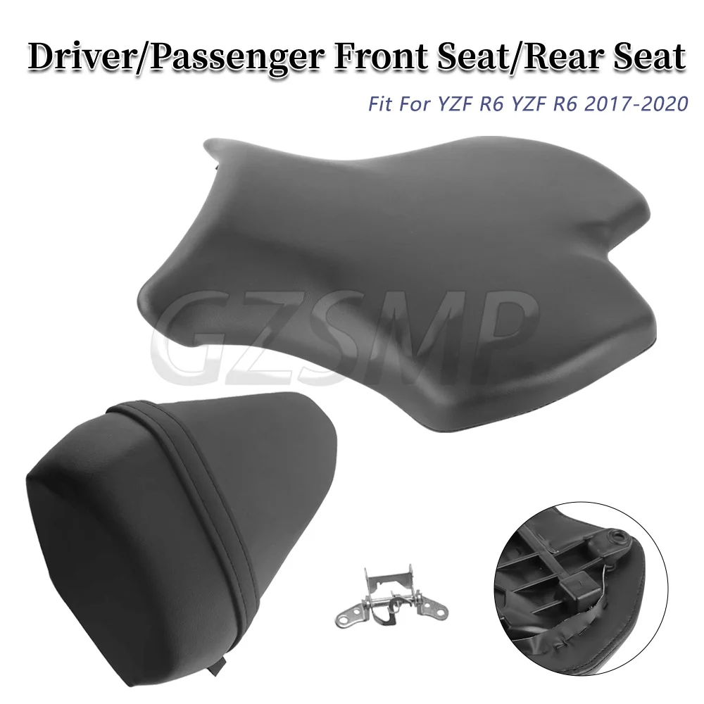 Motorcycle Front Rear Driver Rider Passenger Seat Cushion Fit For YAMAHA YZF R6 2017-2020 Front Rider Seat Rear Passenger Seat