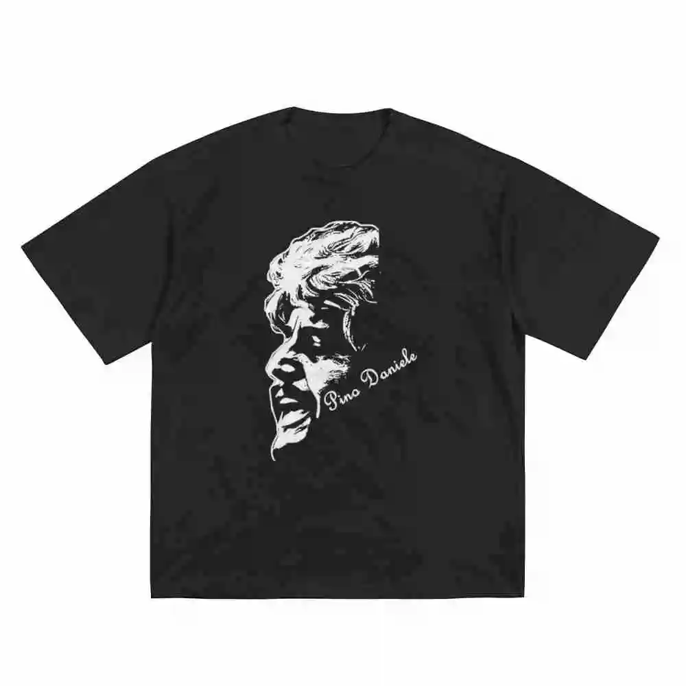 Pino Daniele Signature Short Sleeve Tee 100% Cotton T-Shirt
