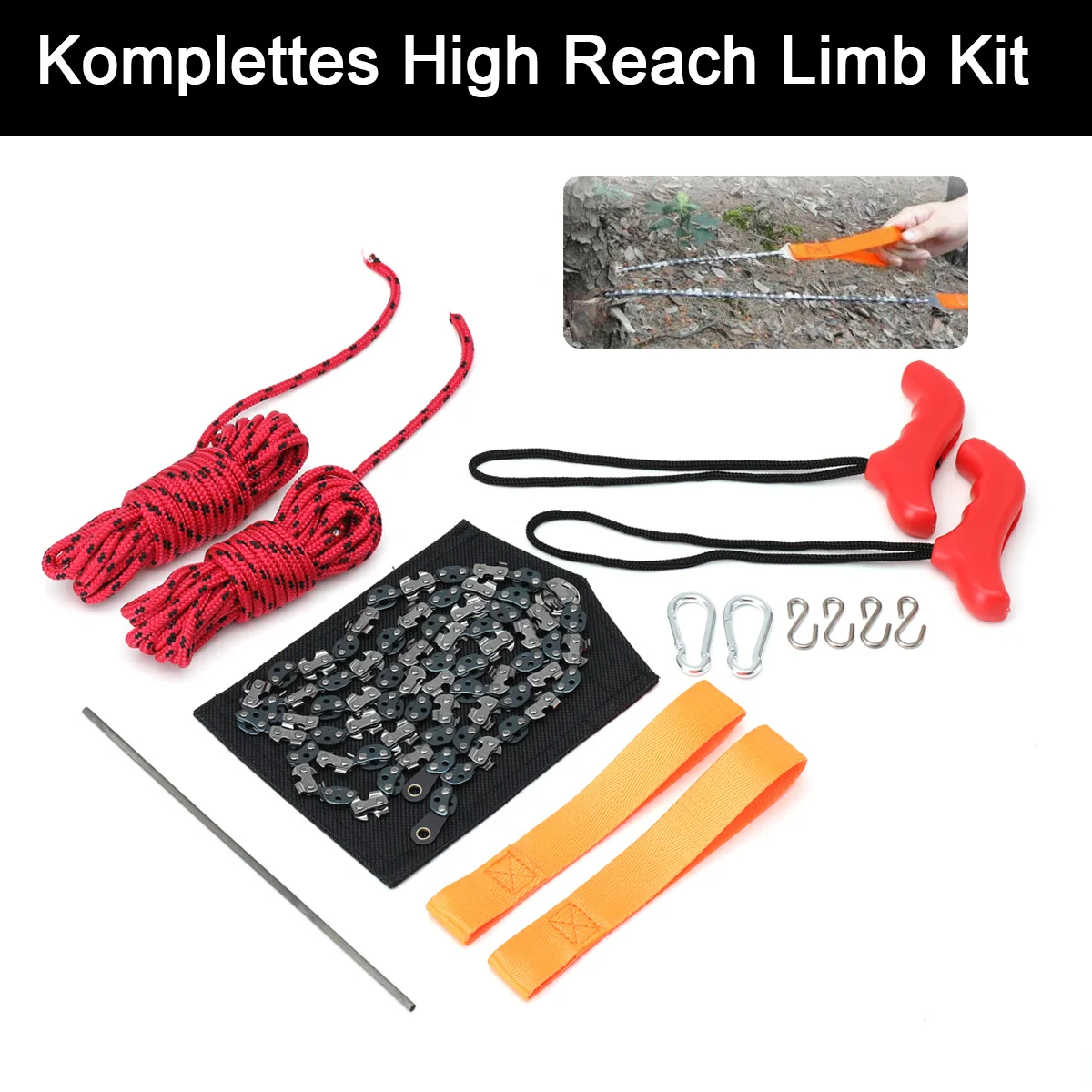 Tragbare Zugsäge 48 Zoll Handgeführte Drahtsäge Outdoor Survival Handkettensäge Multifunktions-Taschenkettensäge – Detail 13