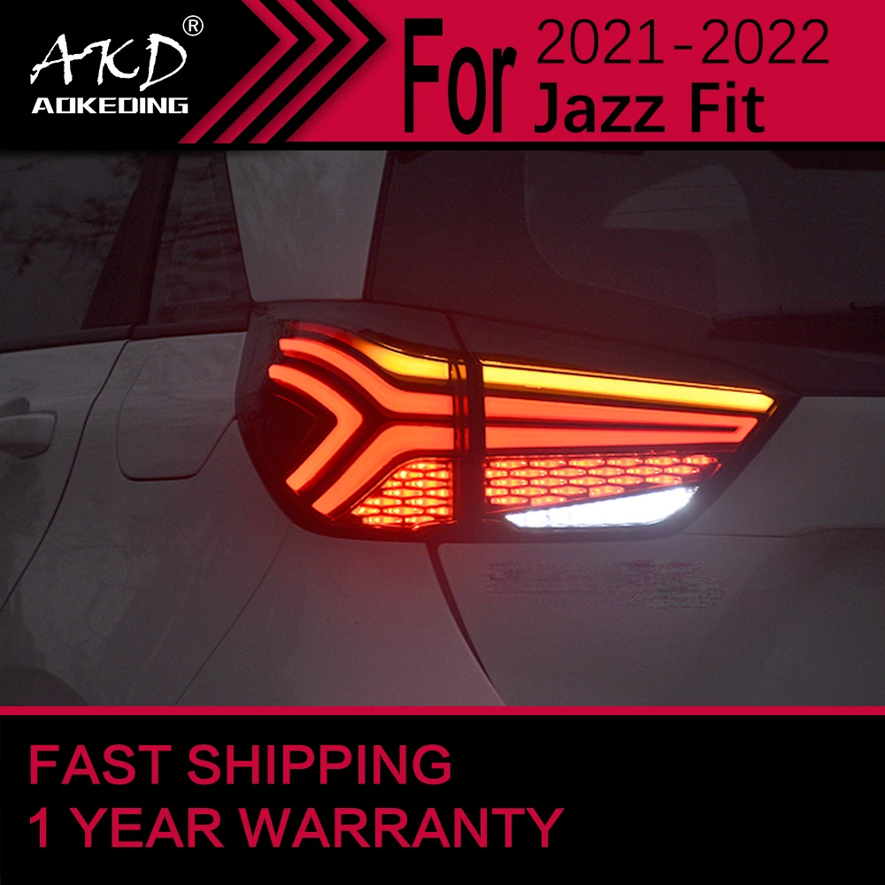 Car Lights for Honda Jazz Fit LED Tail Light 2020-2022 GR9 Rear Stop Lamp Brake Signal DRL Reverse Automotive Accessories