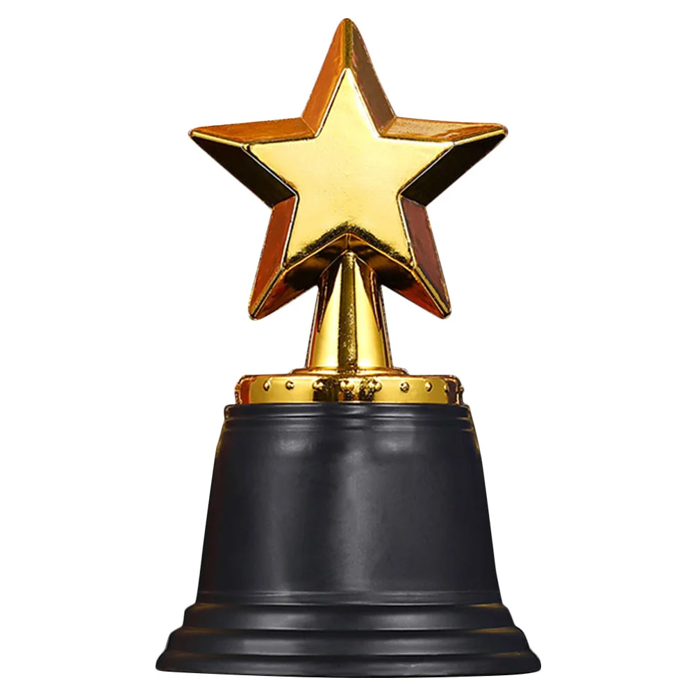 Trophies Star Trophy Plastic for Winners Competitions Small Early Learning Office Golden Prop Child