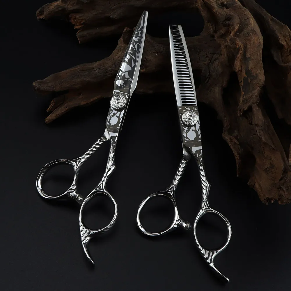 

Professional 6 '' steel scissor Damascus hair cutting scissors haircut thinning barber makas cut shears Hairdresser scissors