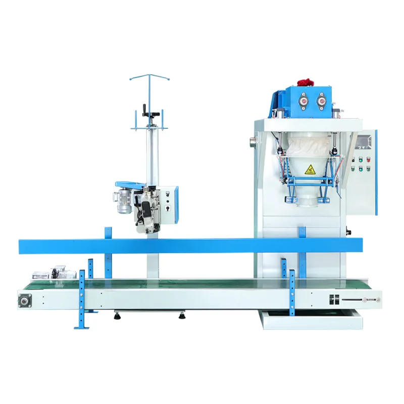 Grain granular powder automatic quantitative fertilizer bag powder automatic sewing packaging machine