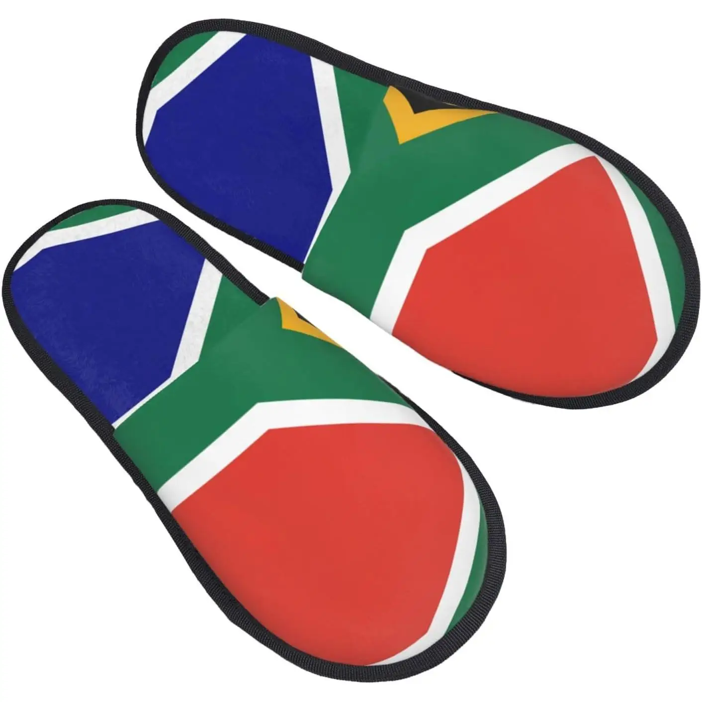 

South African flag printing Fall Winter Fuzzy Slippers Comfy House Shoes,Portable for Hotel Travel Gifts for Women and Men