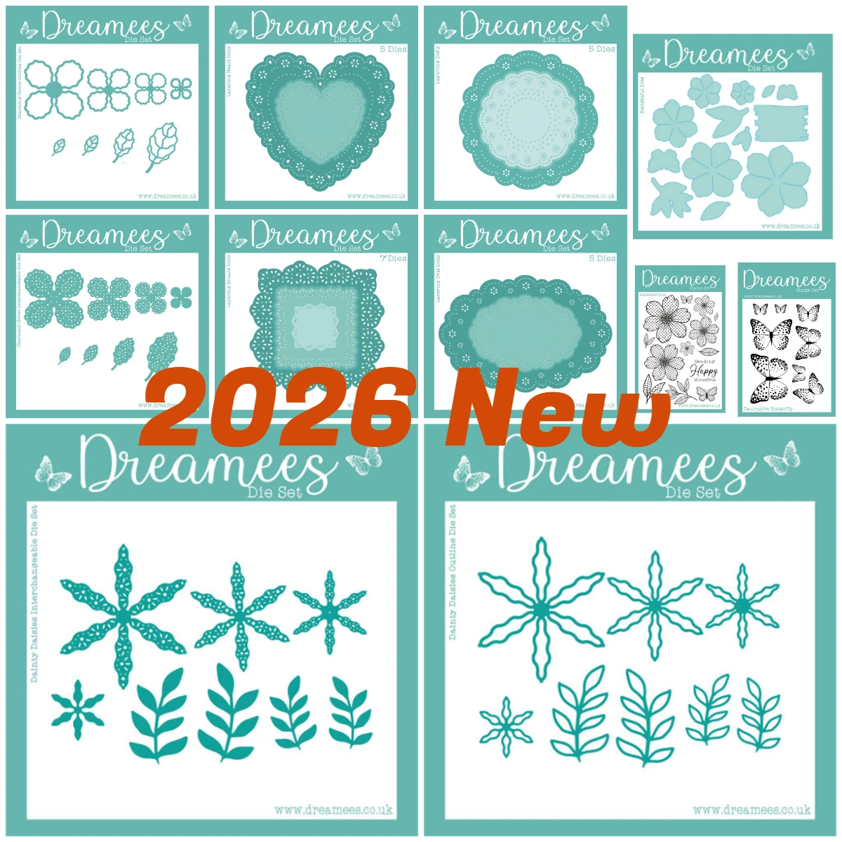 

2026 Dainty Daisies Outline Die Set Metal Cutting Dies Scrapbook Diary Decoration Stencil Embossing Template DIY Greeting Card