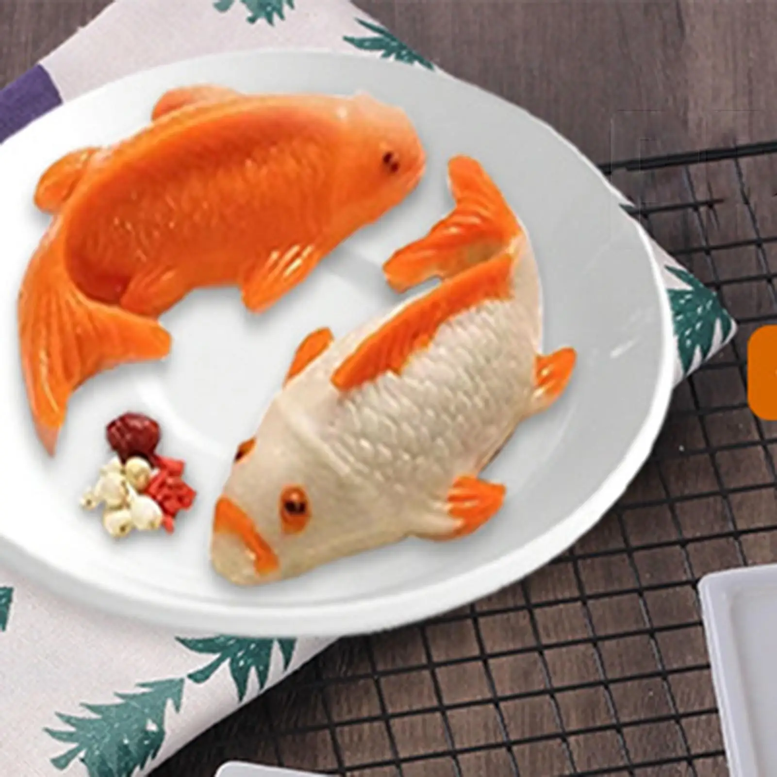 3D Koi Fish Cake Mold Non-Stick Realistic 3D Koi Fish Shape Cake Chocolate Jelly Mould for Jelly Rice Cake Fondant Candy