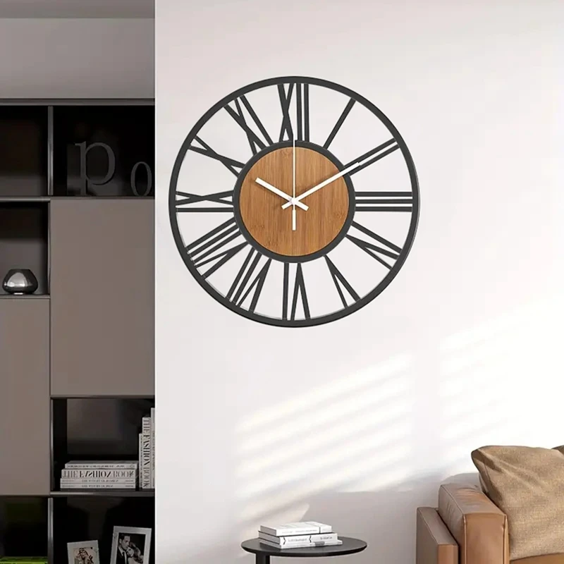 Wall Clock For Living Room Decor 16 Inches Silent Non Ticking Wood Clocks For Dining Room,Bedroom Clock Wall Decor