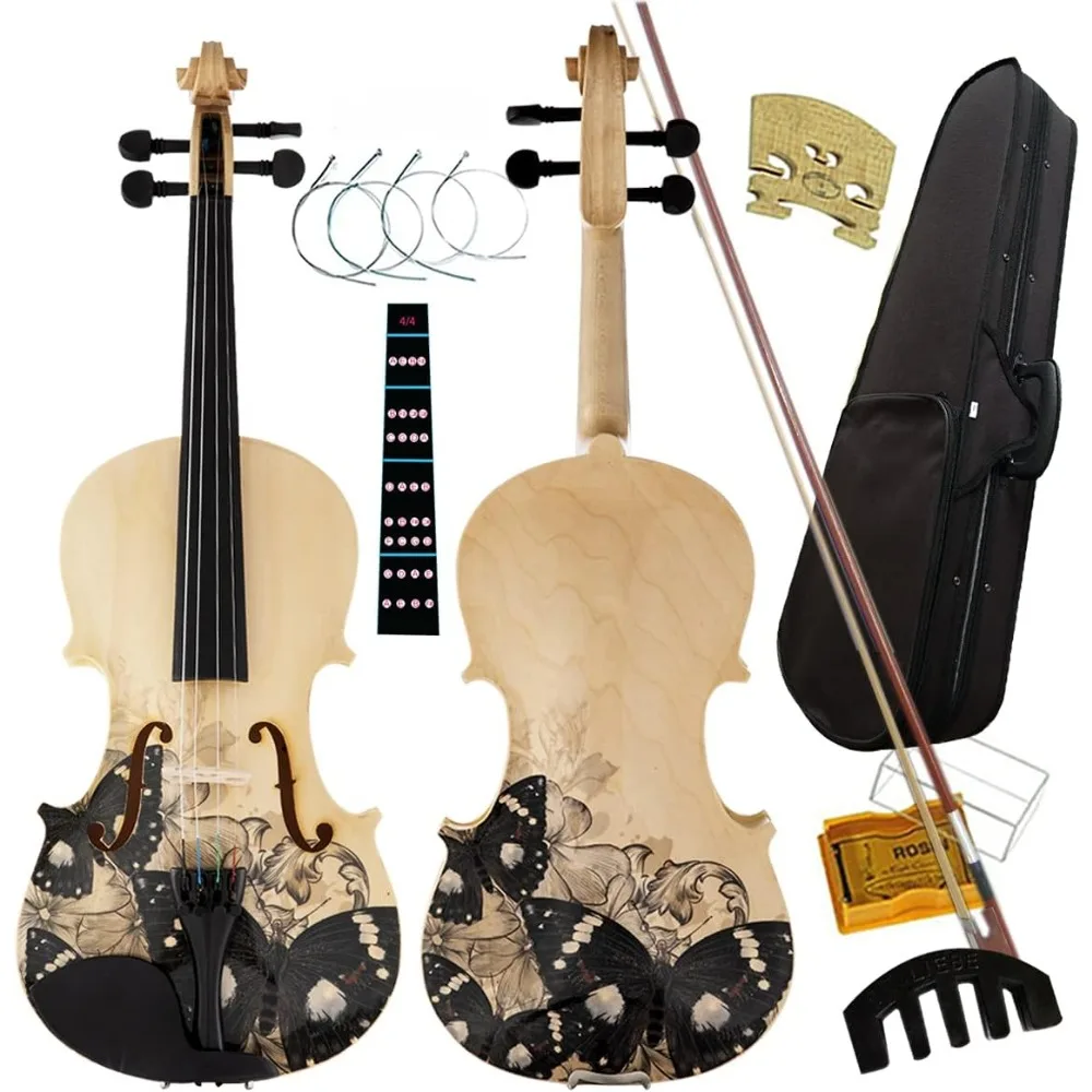 

Violin Set, Designed for Beginners/students/children/adults, Equipped with A Hard Shell, Bow, and Extra Strings (4/4/full-size)