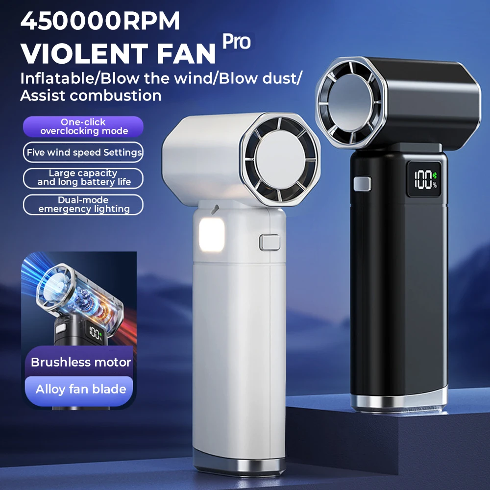 

Violent Fan 450000RPM Powerful Air Blower Portable Handheld Turbo Fan 52m/s Winds Brushless Jet Blower Gun Tools