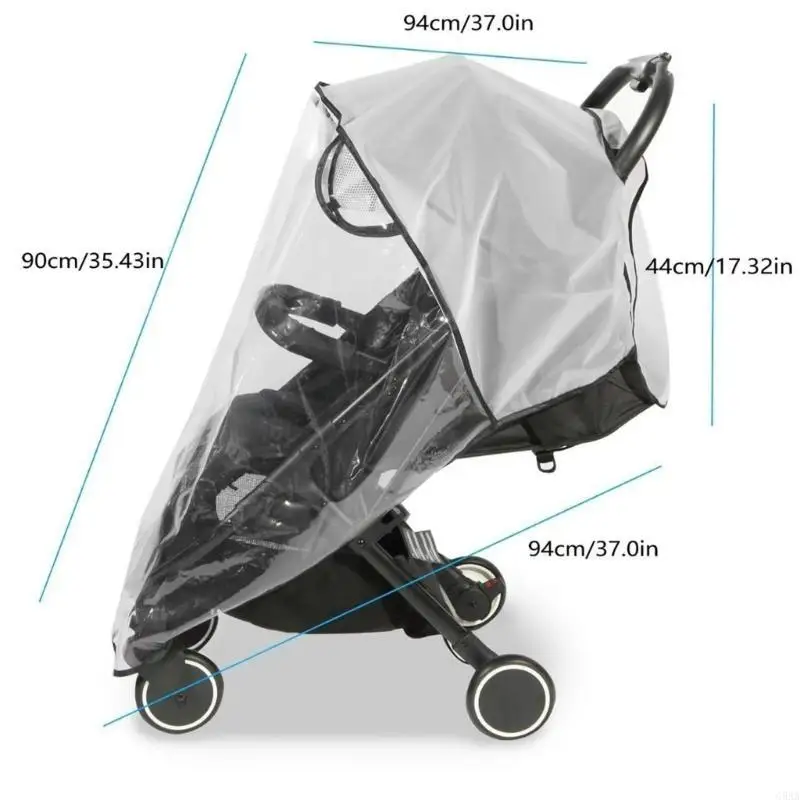 

C5AA Baby Strollers Rain Protector Case Clear PEVA Protections Sleeve Cover Soft