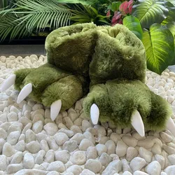 Women's Slippers Winter Cartoon Monster Paw Cotton Boots Fashion Animal Paw Home Plush Warm Shoes For Men And Women Floor Shoes