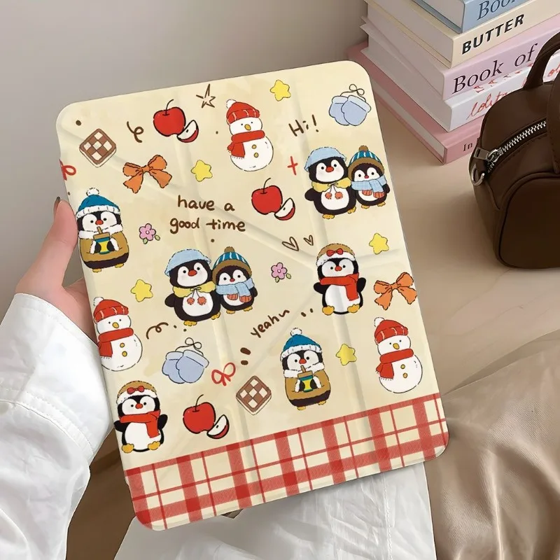 

Smart Cover with Pencil Holder for IPad 10.2 Case 7/8/9th Generation 10.9 10th Gen Ipad 2017 2018 9.7inch 10.9 10th Gen Penguin