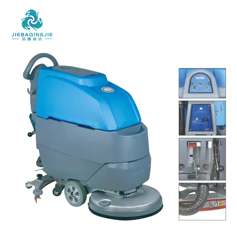 Automatic 550W Floor Scrubber Self-Propelled Floor Electric Wet And Dry Cleaning Machine Scrubber For Home Office Commercial