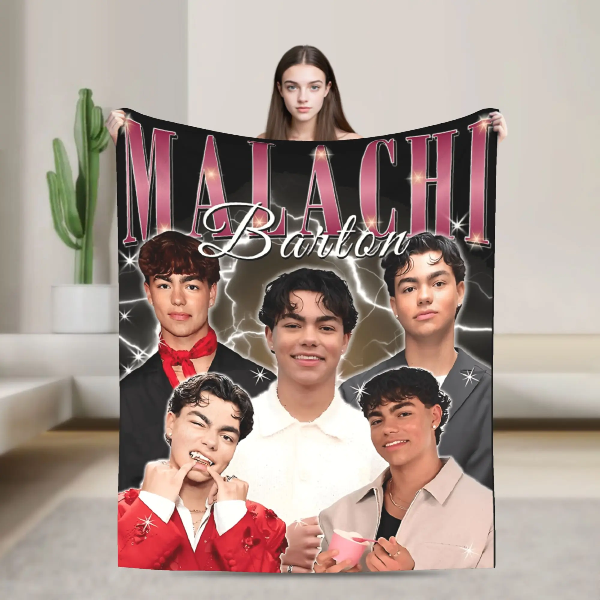 Malachi Barton Super Warm Blanket Singer Kids Plush Throw Blanket Pattern Home Decor Flannel Bedspread Sofa Bed Cover